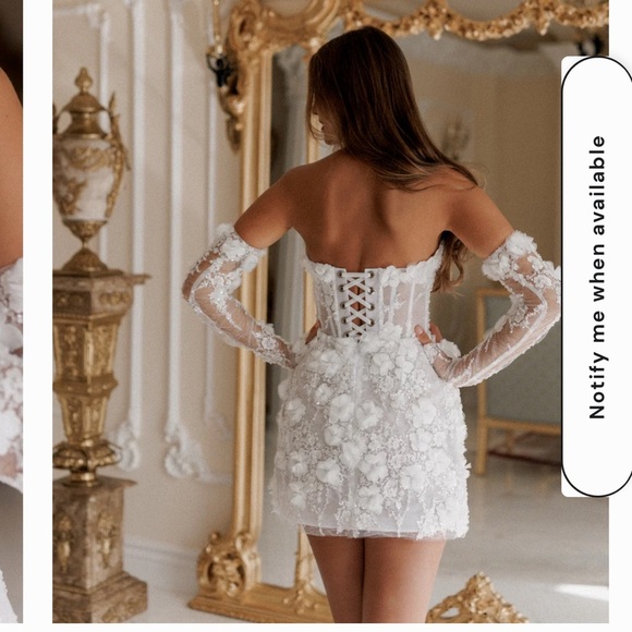 Elegant White Floral Mini Dress - Picture 4 of 5